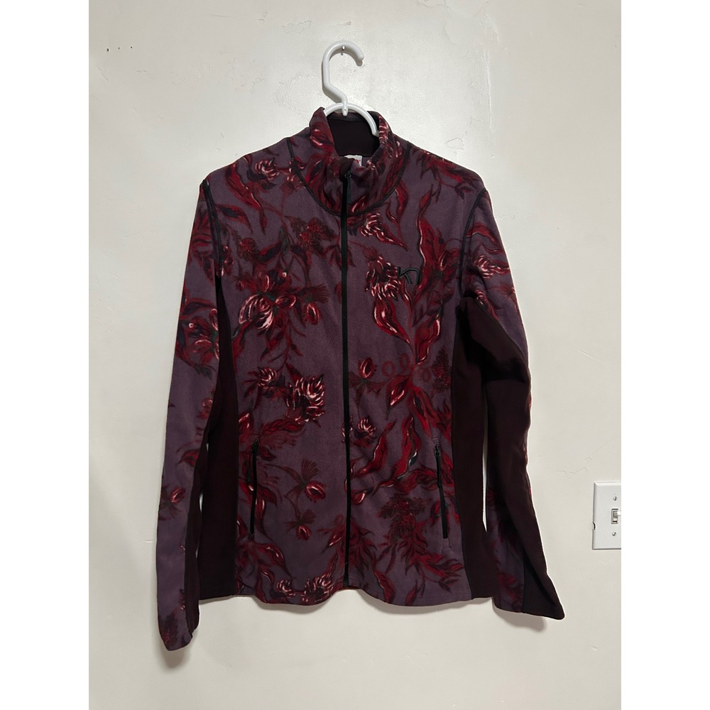 Kari Traa Thales fleece XL Full Zip Jacket Purple Red Floral